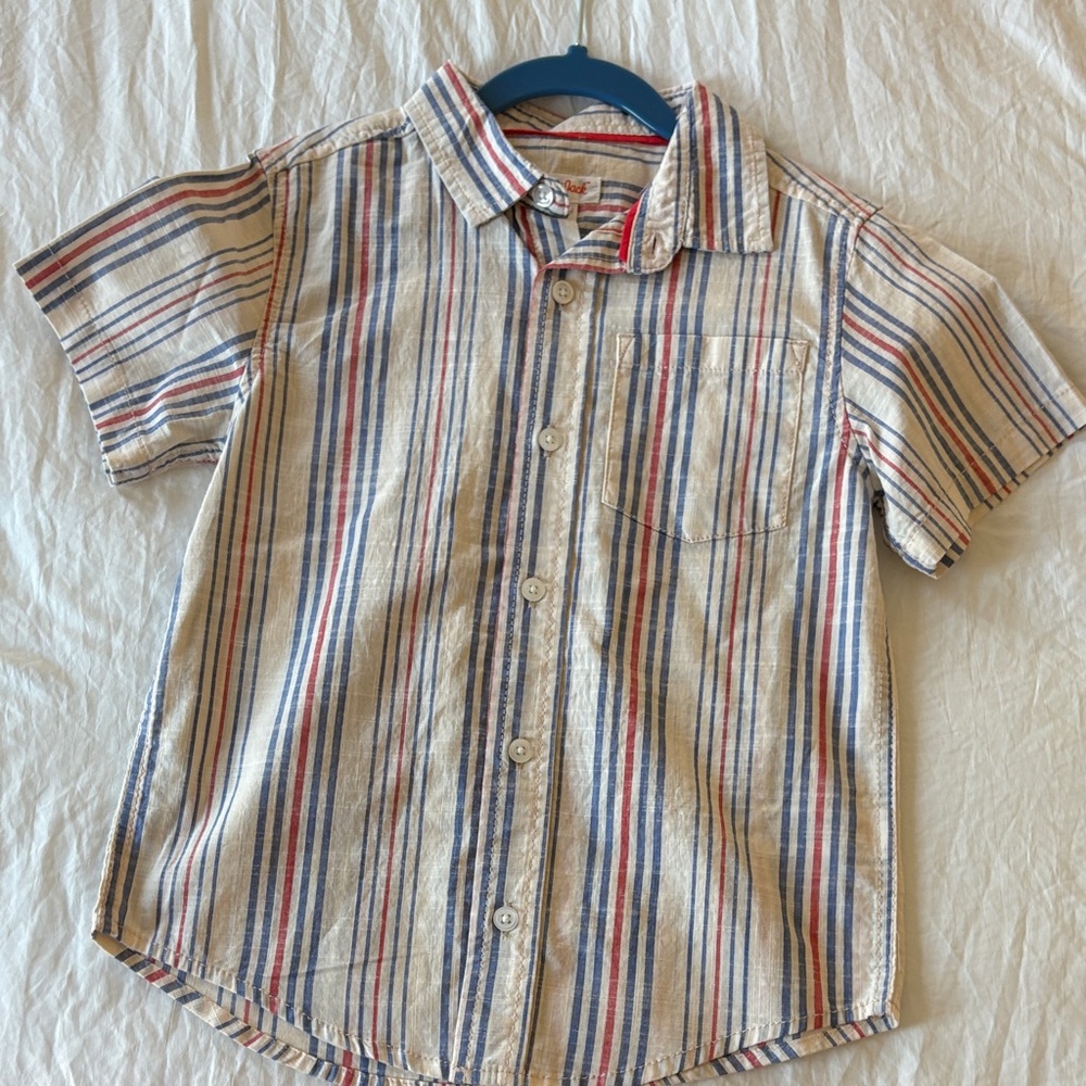 Cat & Jack Striped Kids Shirt - Red, Blue, Cream